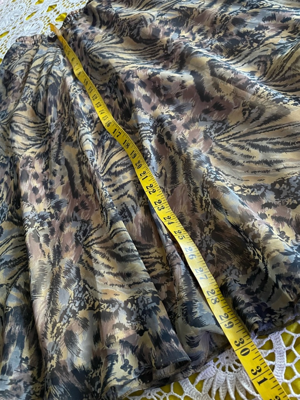 Animal print vintage chiffon circle skirt - Picture 11 of 14